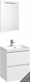 Водолей Мебель для ванной Best 50 подвесная лиственница структурная контрастно-серая – фотография-1